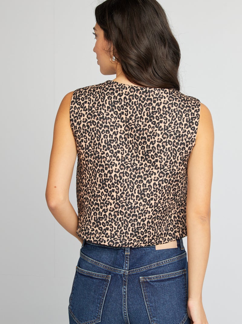 Chaleco acolchado de leopardo MARRON - Kiabi