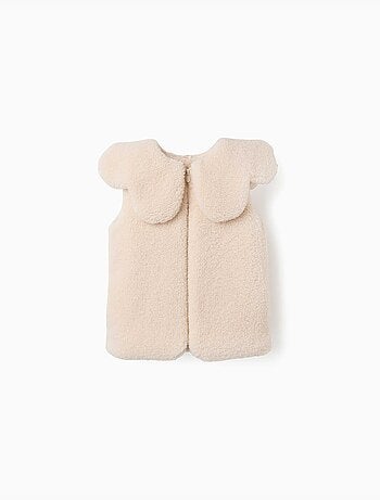 Chaleco acolchado de sherpa con maxi cuello