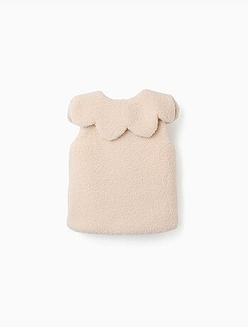 Chaleco acolchado de sherpa con maxi cuello