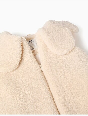 Chaleco acolchado de sherpa con maxi cuello