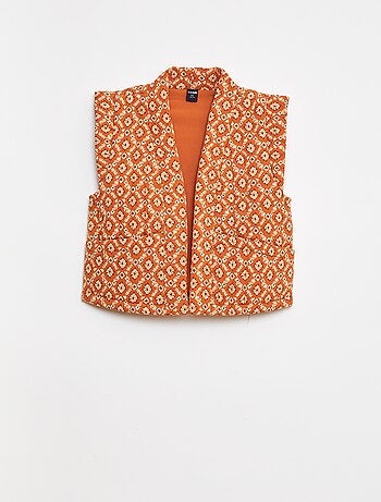 Chaleco acolchado estampado