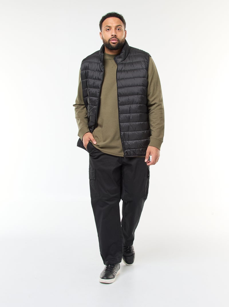 Chaleco acolchado ligero sin mangas con cuello alto Negro - Kiabi