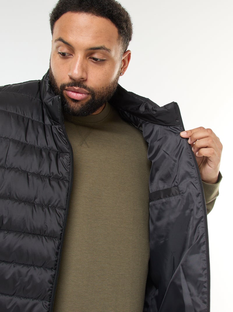 Chaleco acolchado ligero sin mangas con cuello alto Negro - Kiabi