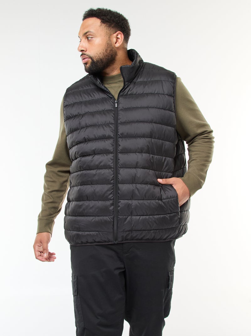 Chaleco acolchado ligero sin mangas con cuello alto Negro - Kiabi