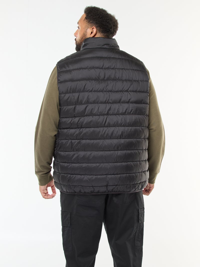 Chaleco acolchado ligero sin mangas con cuello alto Negro - Kiabi