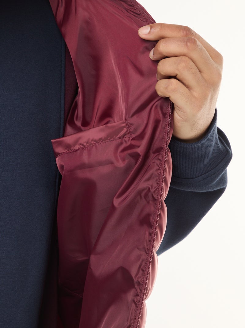 Chaleco acolchado ligero sin mangas con cuello alto Rojo - Kiabi