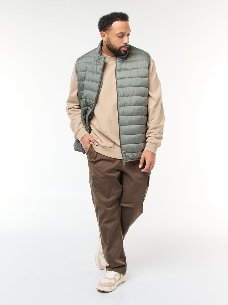 Chaleco acolchado ligero sin mangas con cuello alto Verde - Kiabi