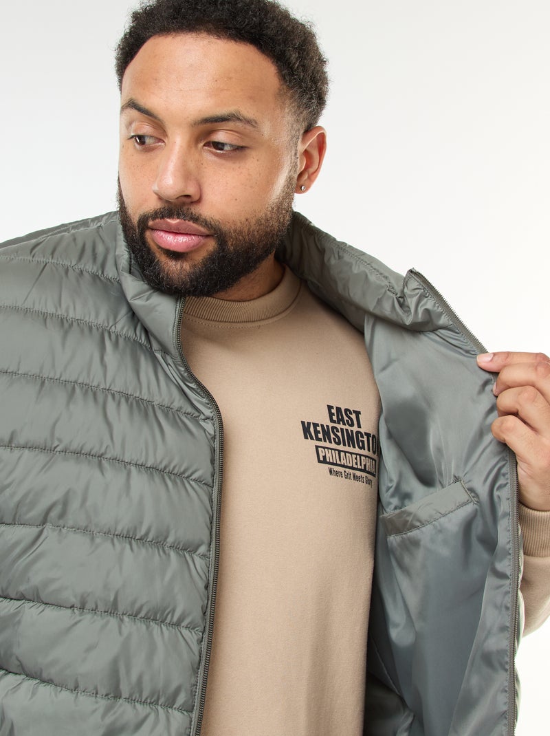 Chaleco acolchado ligero sin mangas con cuello alto Verde - Kiabi