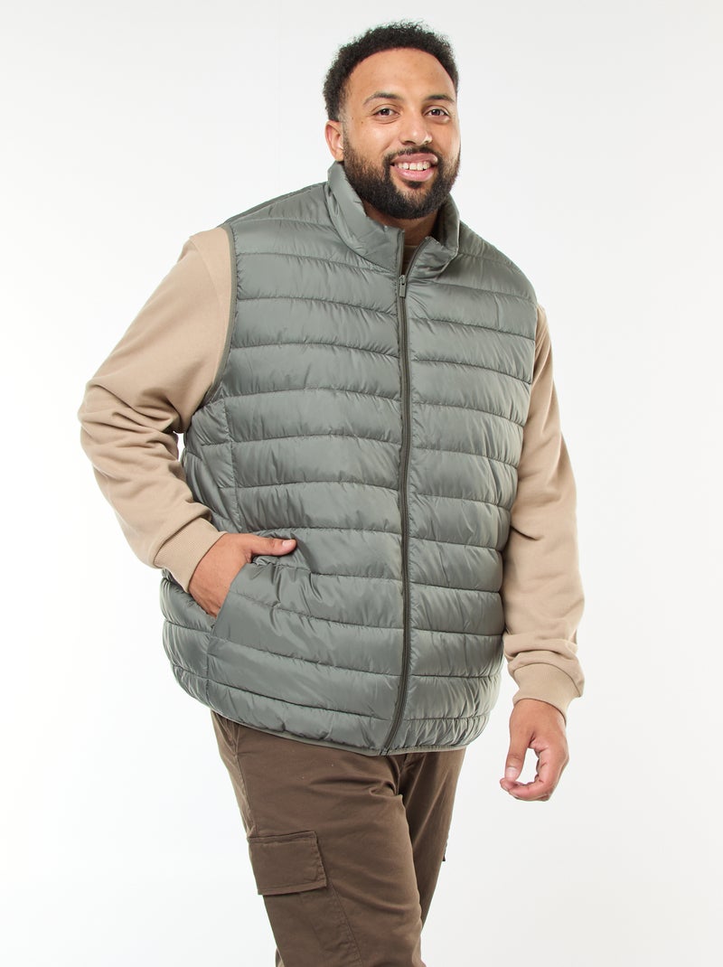 Chaleco acolchado ligero sin mangas con cuello alto Verde - Kiabi