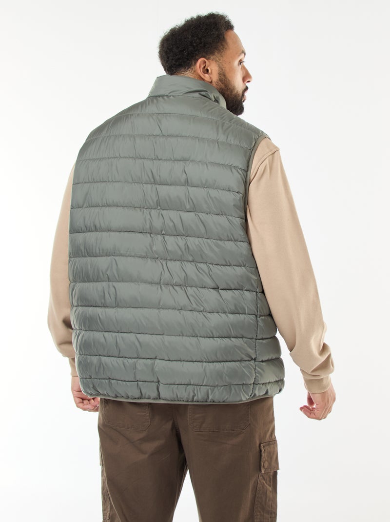 Chaleco acolchado ligero sin mangas con cuello alto Verde - Kiabi