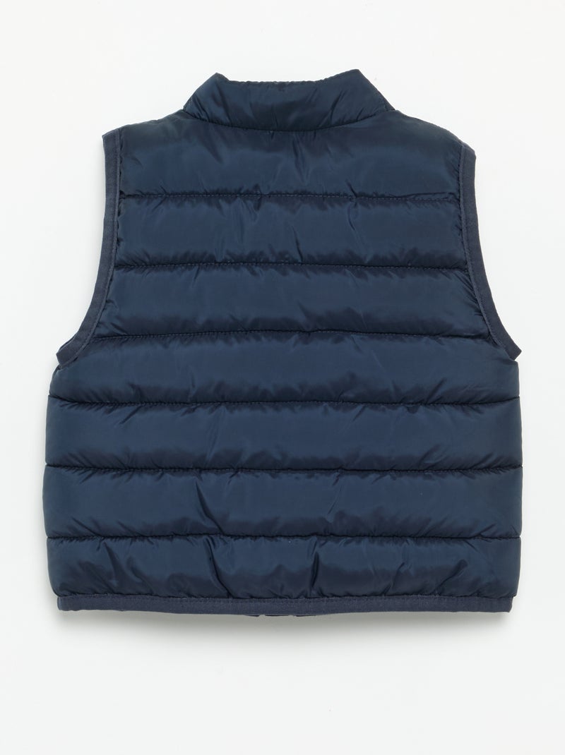 Chaleco acolchado liso sin mangas Azul - Kiabi