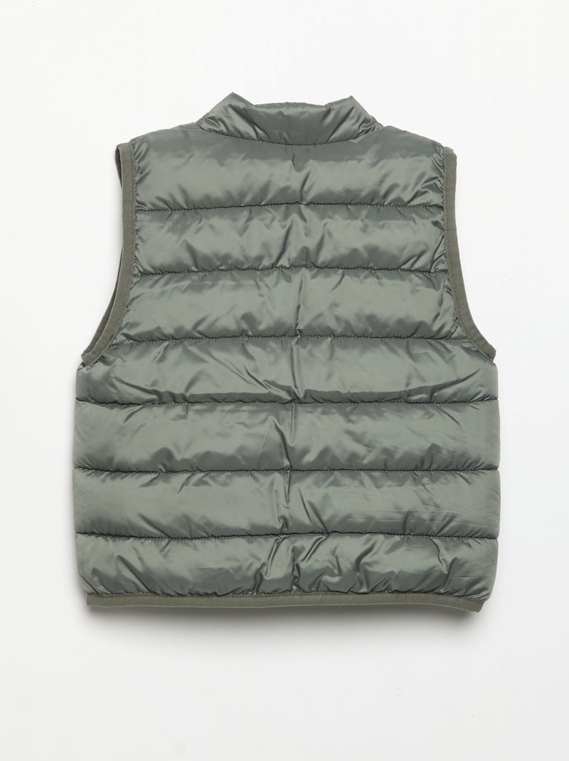 Chaleco acolchado liso sin mangas Verde - Kiabi