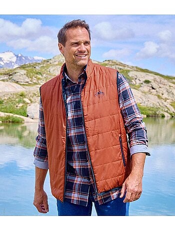 Chaleco acolchado reversible sin mangas con cuello alto y cremallera