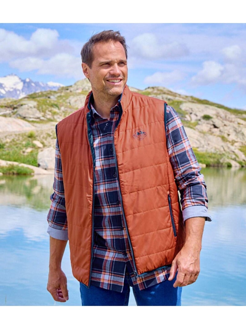 Chaleco acolchado reversible sin mangas con cuello alto y cremallera Azul marino - Kiabi