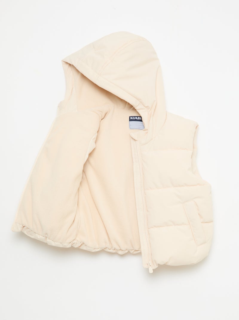 Chaleco acolchado sin mangas Beige - Kiabi
