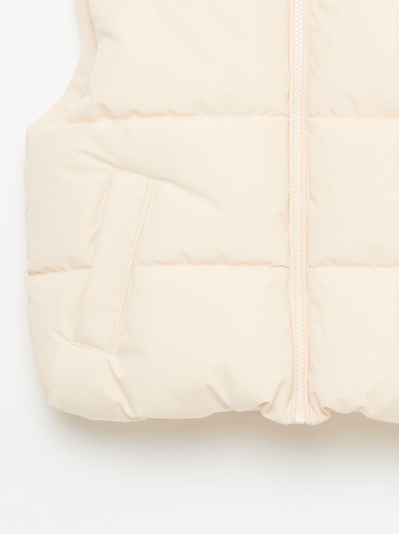 Chaleco acolchado sin mangas Beige - Kiabi