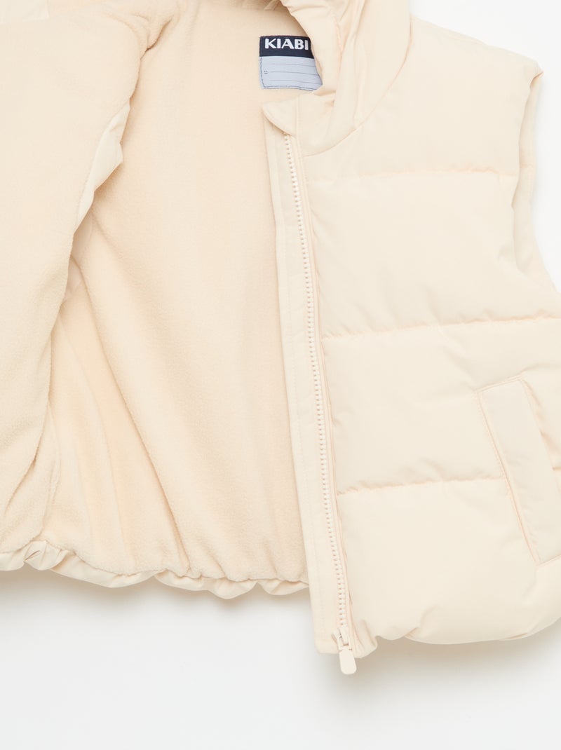 Chaleco acolchado sin mangas Beige - Kiabi