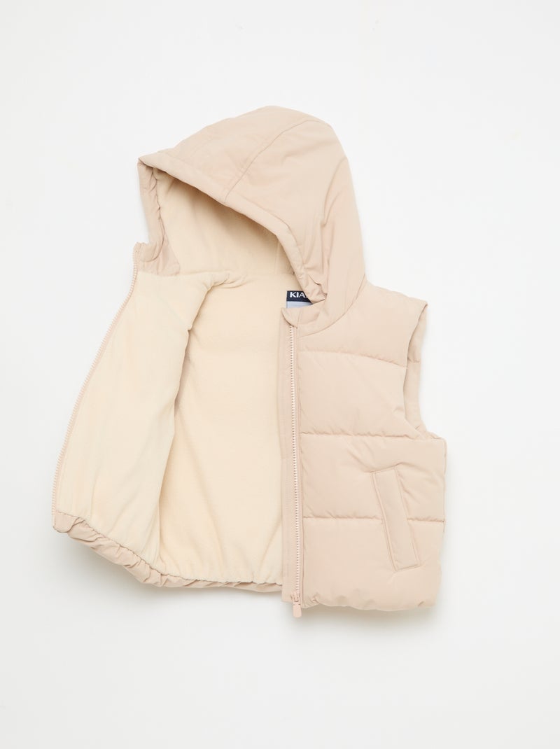 Chaleco acolchado sin mangas Beige - Kiabi