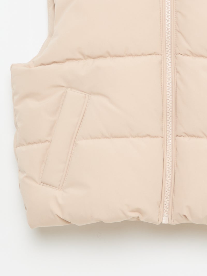 Chaleco acolchado sin mangas Beige - Kiabi