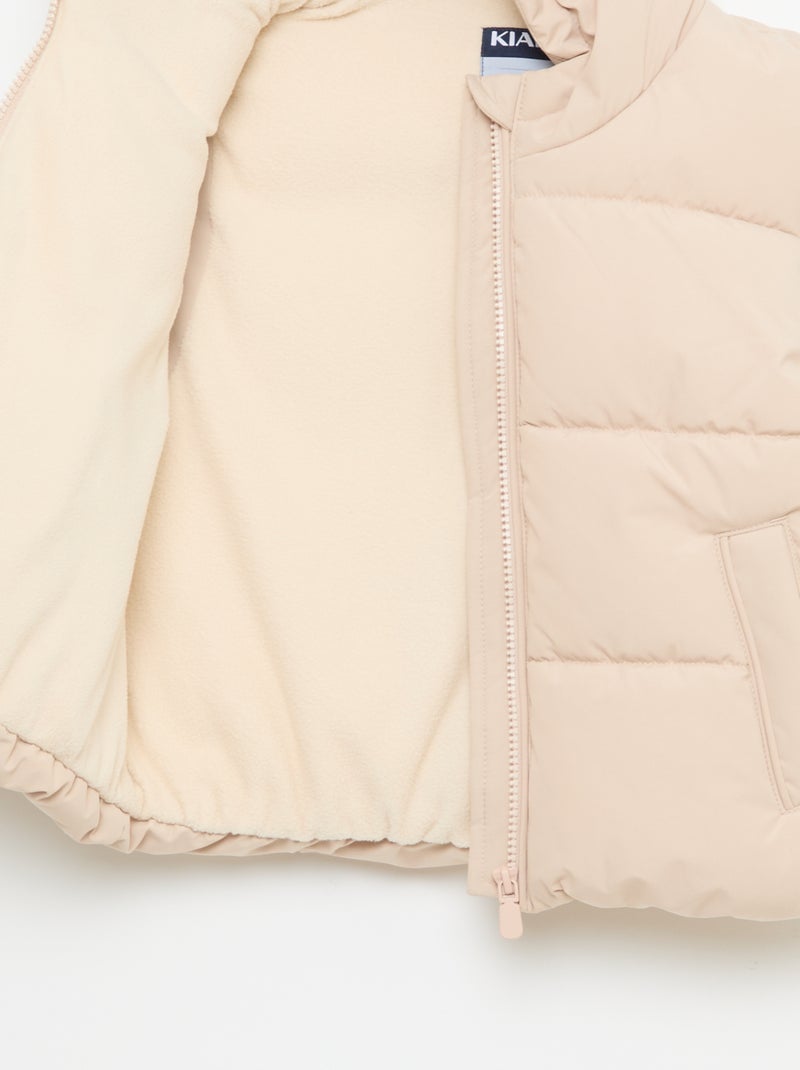 Chaleco acolchado sin mangas Beige - Kiabi