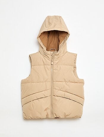 Chaleco acolchado sin mangas con capucha