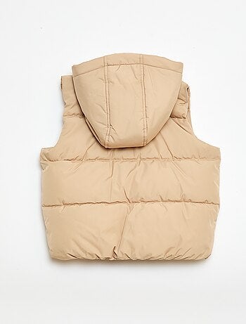 Chaleco acolchado sin mangas con capucha
