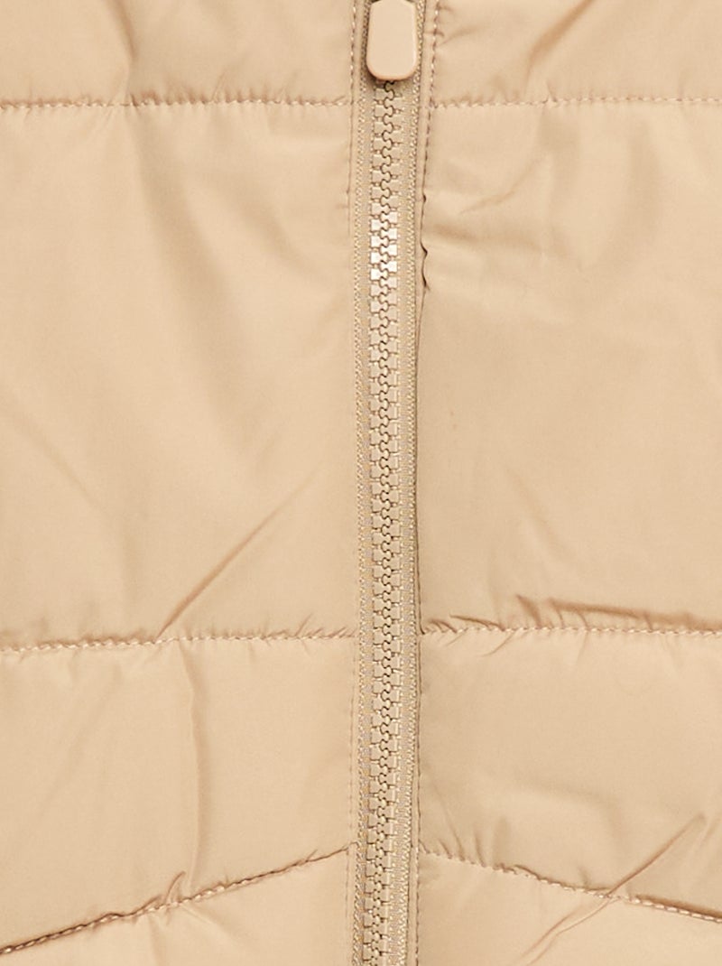 Chaleco acolchado sin mangas con capucha Beige - Kiabi