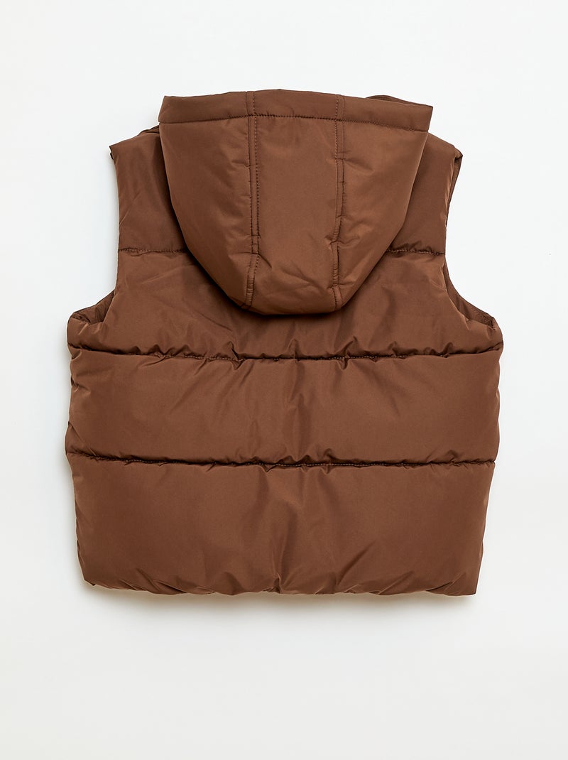 Chaleco acolchado sin mangas con capucha Marron - Kiabi