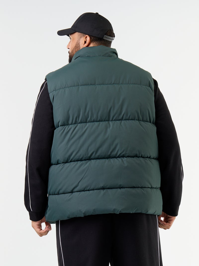 Chaleco acolchado sin mangas forrado de forro polar Verde - Kiabi