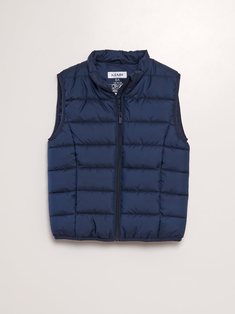 Chaleco anorak acolchado con cuello alto Azul marino - Kiabi