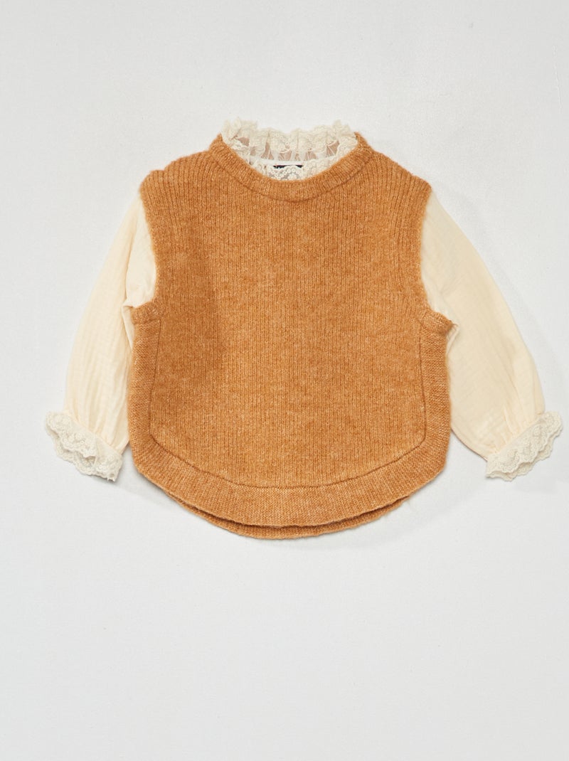 Chaleco + blusa integrada AMARILLO - Kiabi