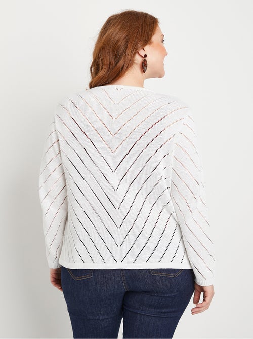 Chaleco bolero de algodón fino calado - Afibel - Kiabi