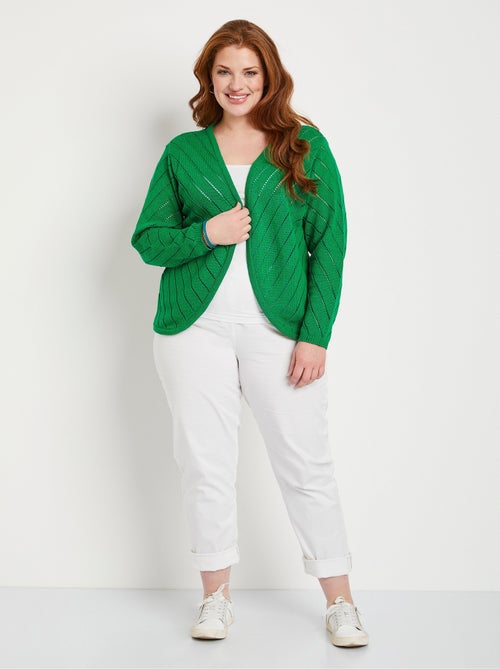 Chaleco bolero de algodón fino calado - Afibel - Kiabi