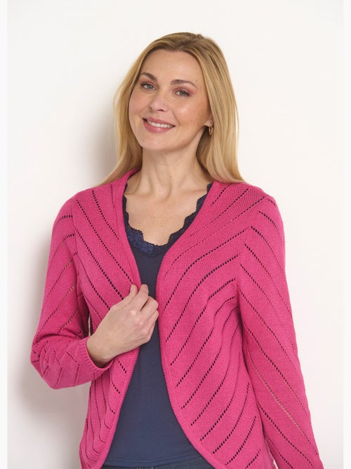 Chaleco bolero de algodón fino calado - Afibel - Kiabi