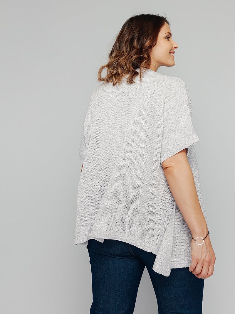 Chaleco bolero de punto brillante - Afibel Plata - Kiabi