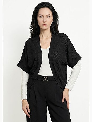 Chaleco bolero de punto gofre