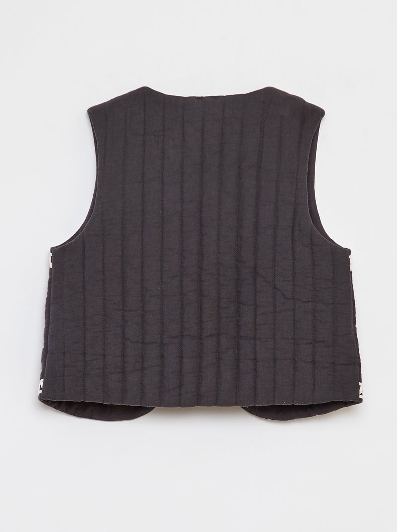 Chaleco bordado NEGRO - Kiabi