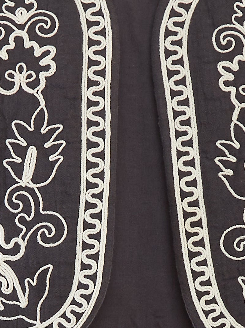 Chaleco bordado NEGRO - Kiabi