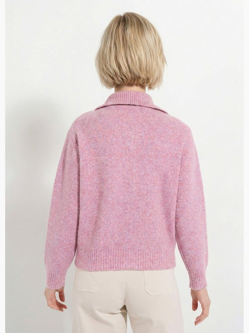 Chaleco cálido de canalé con botones, de lana y fibras recicladas - Afibel - Kiabi