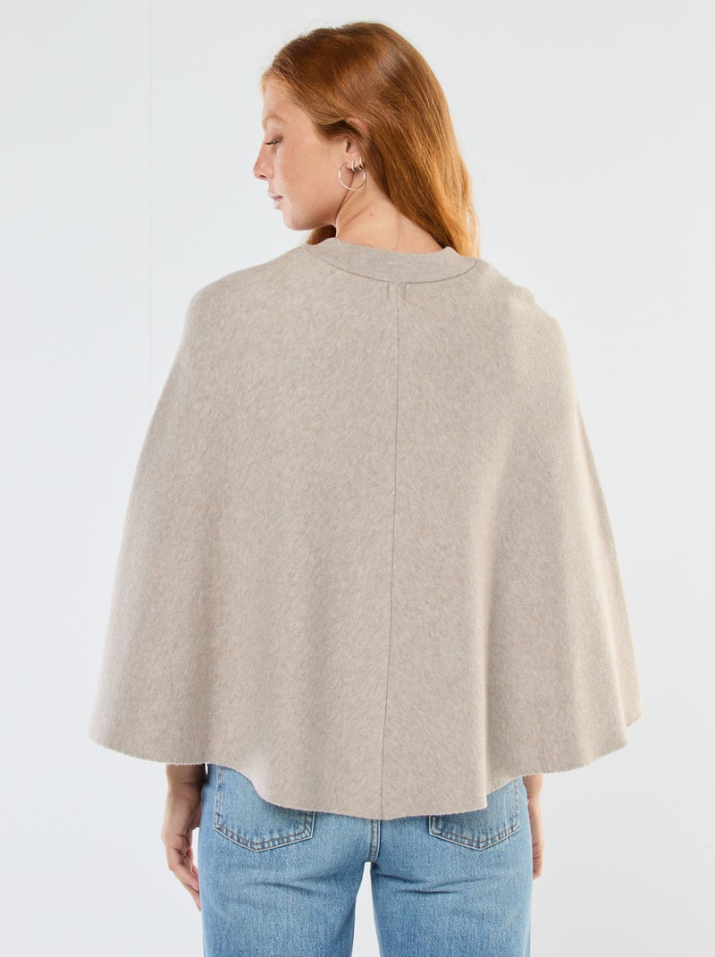Chaleco capa con botones dorados Beige - Kiabi