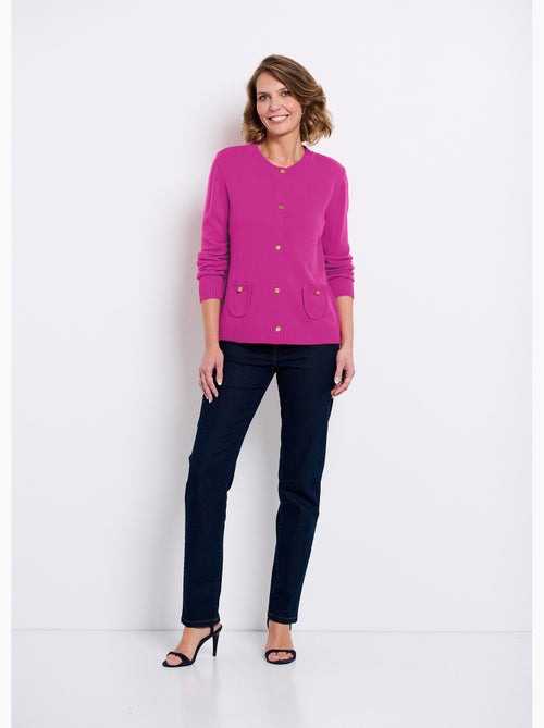 Chaleco cárdigan corto con botones - Afibel - Kiabi