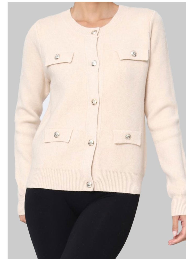 Chaleco Cardigan Kebello Beige - Kiabi