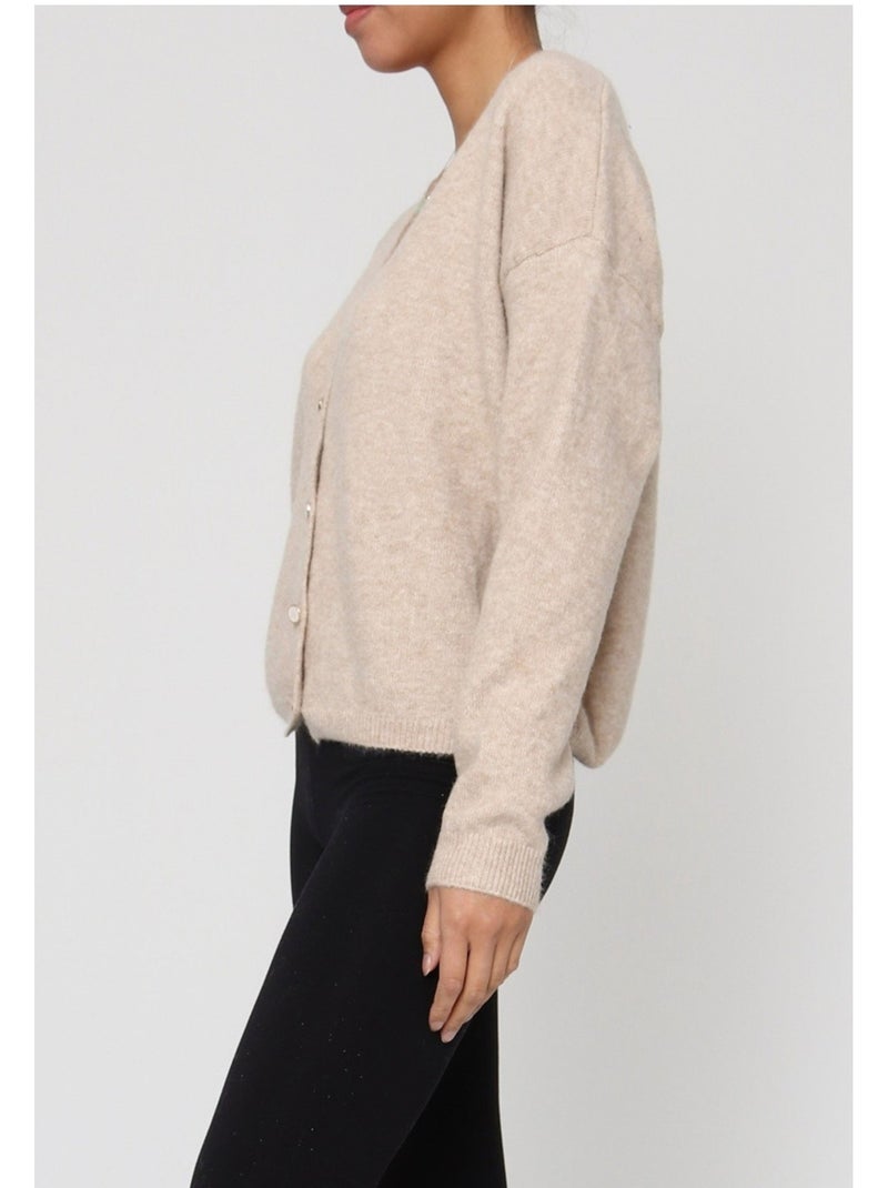 Chaleco Cardigan Kebello Beige - Kiabi