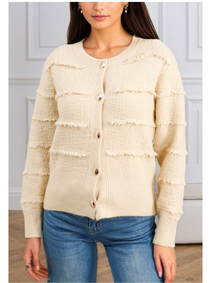 Chaleco Cardigan Kebello Beige - Kiabi