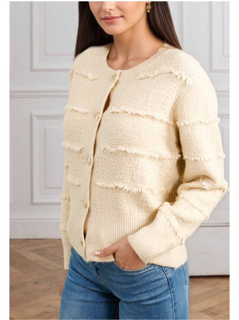 Chaleco Cardigan Kebello Beige - Kiabi