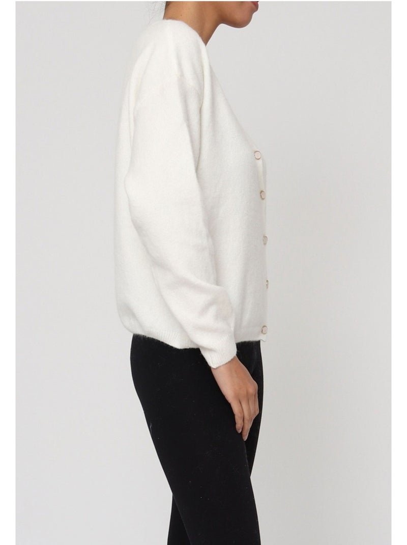 Chaleco Cardigan Kebello Blanco - Kiabi