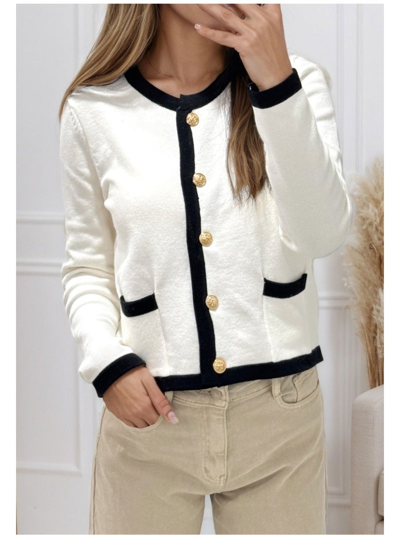 Chaleco Cardigan Kebello Blanco - Kiabi