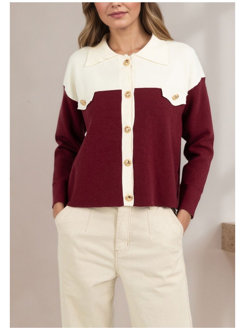 Chaleco Cardigan Kebello Burdeos - Kiabi