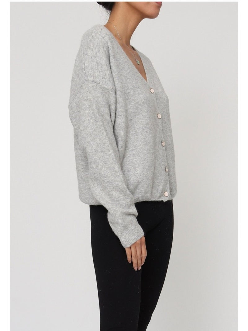 Chaleco Cardigan Kebello Gris - Kiabi