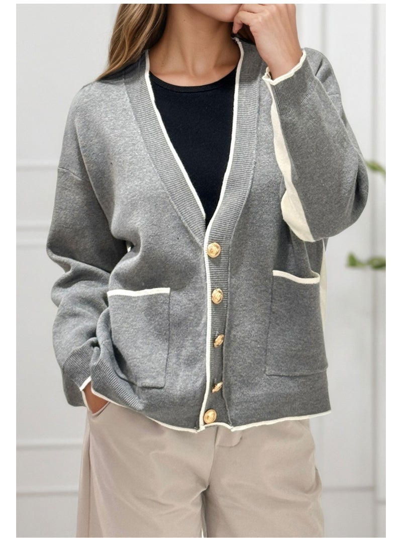 Chaleco Cardigan Kebello Gris - Kiabi